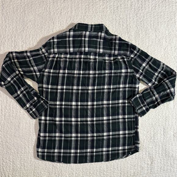 Men's Large Weatherproof Vintage Flannel Shirt Black White Plaid Button Up - Picture 4 of 7